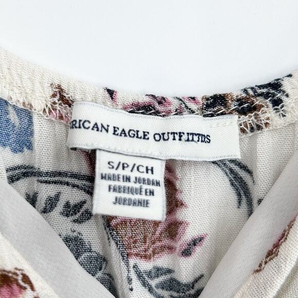 American Eagle Outfitters Halter Floral Maxi Dress Neutral Tassel Womens Sz S - Picture 6 of 12